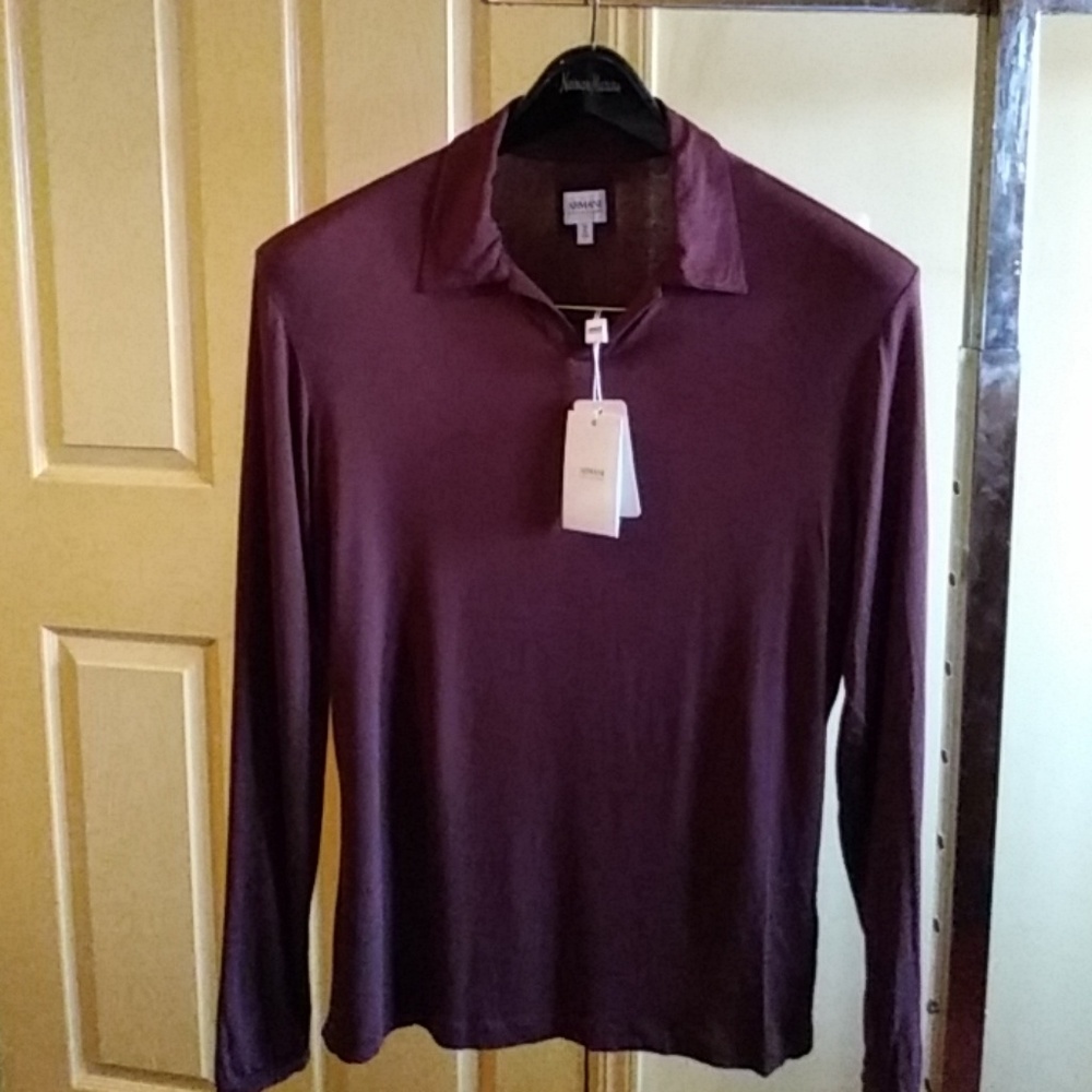 Emporio Armani burgundy polo shirt